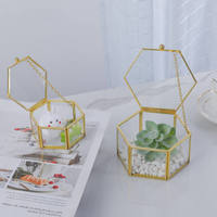 Luxuriöse Moderne Hochzeitsgeschenkbox Handgefertigte Transparente Glas- und Messing-Vitrine für Ringe Halsketten Schmuckbox für Männer Frauen