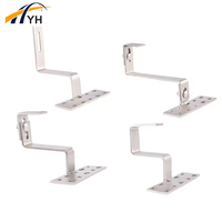 Support de fixation double réglable en acier inoxydable 304 pour panneaux solaires sur toits en verre ou tuiles