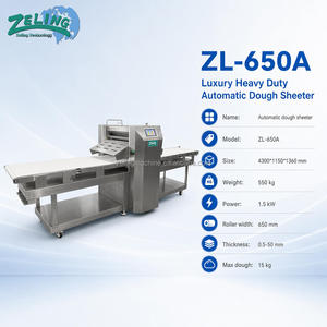 Laminoir à pâte <span class=keywords><strong>automatique</strong></span> de luxe, machine industrielle commerciale pour la fabrication de pâtisseries et de croissants, <span class=keywords><strong>avec</strong></span> fonction d'épandage de farine et de roulage - Product Image 1