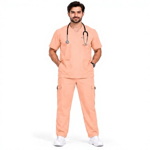 Ensemble de 3 pièces d'uniformes médicaux respirants pour infirmières, avec veste à manches longues, pour équipes hospitalières, pharmaceutiques et chirurgicales - Product Image 1