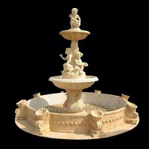 Fuente de Agua Decorativa para Jardín, Escultura de Mármol Rojo con Brillo Posterior al Atardecer - Product Image 5