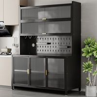 Meuble de cuisine métallique multi-niveaux, armoire de rangement multifonctionnelle pour appareils électroménagers, meuble pour micro-ondes, buffet de cuisine