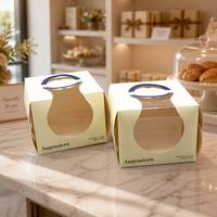 Boîte à gâteau carrée en gros, personnalisée, en carton imprimé avec fenêtre transparente pour gâteaux, desserts et fournitures de boulangerie