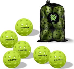 Cyclotron Paquete de 6 Bolas de Pickleball Premium-Aprobado por USAP, Bolas de Pepinillo de 40 Agujeros para Exteriores/Interiores con Bolsa, Perfectamente Equilibradas, Hola - Product Image 1
