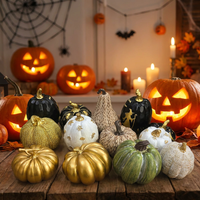 Citrouilles d'Halloween réalistes en céramique, ornements décoratifs de fête, accessoires de décoration d'automne et de récolte