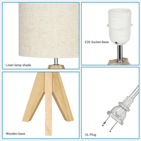 Usine offre spéciale trépied en bois massif lampe de table ampoules LED E26/E27 prise lampe de table hôtel éclairages décoratifs lampe pour enfants