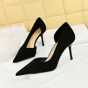 Elegantes Zapatos de Vestir Formales Minimalistas para Mujer, Tacón Alto, Parte Superior de Gamuza, Transpirables, Cómodos, Tallas Grandes, para Verano y Otoño - Product Image 4