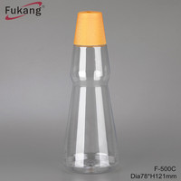 16oz en plastique pour animaux de compagnie sauce aux huîtres et vinaigre bouteille à vendre, en gros POUR ANIMAUX DE COMPAGNIE bouteille conique pour contenir l'huile de cuisson avec couvercle