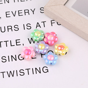 Floral Plated Acrylic Beads 8mm Flower Shape Color Random for <b>Bracelet</b> Making DIY Jewelry Accessories - Product Image 2