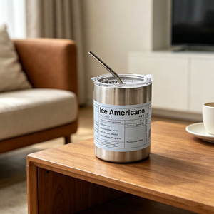 Stainless Steel Iced Coffee Tumbler <b>Double</b> <b>Wall</b> 16oz Portable Travel Home Office Use - Product Image 1