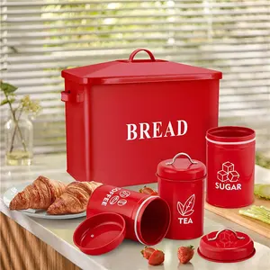 Boîte à pain rouge de haute qualité, avec bacs