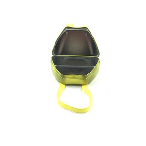 Factory Supply Custom Foam Inserted Trapezoidal Tin Box, Yellow Small Metal Gift <b>Case</b> for Jewelry, Watch, <b>Earring</b> Storage - Product Image 2