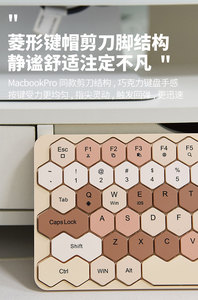 Geezer phong cách 2.4G Bàn phím BT không dây với thiết kế bàn phím lục giác thanh lịch - Product Image 4