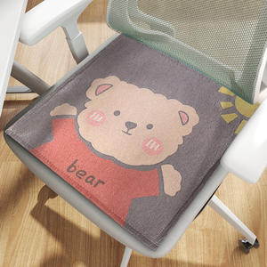 Cojín de Asiento Happybear de Seda de Hielo, Rectangular, Refrigerante y Transpirable, para Silla de Oficina, Diseño de Oso de Dibujos Animados, para Estudiantes - Product Image 5