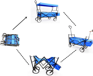 Chariot pliable, chariot de jardin, de plage, <span class=keywords><strong>van</strong></span> de camping, <span class=keywords><strong>avec</strong></span> <span class=keywords><strong>auvent</strong></span> - Product Image 3