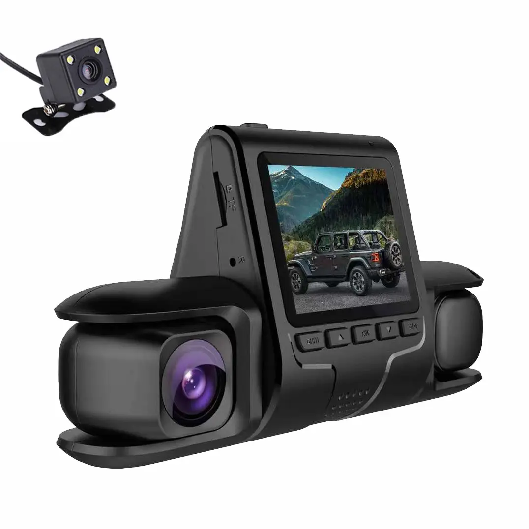 Wholesales कार कैमरा तीन चैनलों 1080P Dashcam 3 तरह की कार कैमरा DVR सामने और रियर कार ब्लैक बॉक्स पानी का छींटा कैम