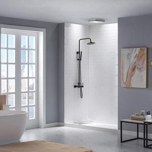 Cubierta de tensión de acero inoxidable Wetroom hecha <span class=keywords><strong>a</strong></span> <span class=keywords><strong>medida</strong></span>, placa de <span class=keywords><strong>resina</strong></span> de piedra, bandeja de <span class=keywords><strong>ducha</strong></span> Smc para Baño - Product Image 6