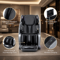 Fauteuil de massage inclinable de luxe à commande vocale IA avec mécanisme 3D et massage des pieds en trois étapes pour la relaxation à domicile