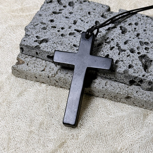 <span class=keywords><strong>Karelian</strong></span> Heritage Shungite Cross Pendant, accesorio de joyería de piedra natural para protección EMF - Product Image 3