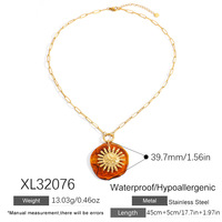 Collier superposé plaqué or 18 carats pour femme, pendentif vintage fleur de soleil, breloques cœur et nœud en résine ambrée, bijoux bohèmes, cadeau