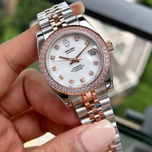 Orologio Automatico di Lusso con Movimento Giapponese, Certificato Tester di Diamanti, Moissanite, Lunetta con Diamanti, Relojes Hombre - Product Image 5