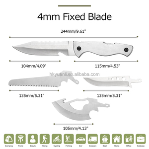 มีดอเนกประสงค์ สแตนเลสสตีล ปรับแต่งได้ตามต้องการ OEM/ODM มีดแคมป์ปิ้งอเนกประสงค์ EDC มีดเอาตัวรอดกลางแจ้ง DIY - Product Image 6