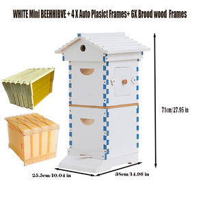 Toàn bộ 2 lớp mini trắng tổ ong siêu hộp brood nhà + 4x tự động chạy khung + 6 x brood sáp ong Lược - Product Image 4