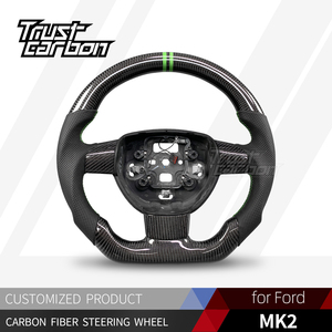 Accesorios Interiores para Automóviles <span class=keywords><strong>Ford</strong></span> Focus MK2 <span class=keywords><strong>Fiesta</strong></span> 2005-2012, <span class=keywords><strong>Volante</strong></span> Deportivo de Fibra de Carbono Personalizado con Soporte LED - Product Image 2