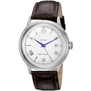 Men Automatic <b>Mechanical</b> <b>Watch</b> Dial Sapphire Crystal Leather Strap Alloy Case Luminous Date Display 10m Water Resistant Business - Product Image 1