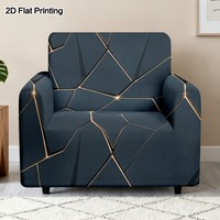 Günstige Sofabezüge mit Goldener Linien-Geometrie, Dehnbarer Staubschutz für Sofas