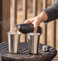 Vente en gros de gobelets empilables en acier inoxydable 304 avec logo personnalisé, gobelets réutilisables de qualité alimentaire pour le camping, les voyages et le bureau
