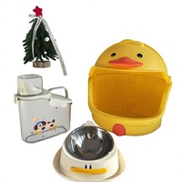 Joli ensemble d'accessoires pour animaux de compagnie en forme de canard jaune, en PP, gamelle et abreuvoir pour chien et chat, bac de rangement, vente en gros OEM ODM