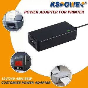 Adaptor daya kustom 48w 60w 96w Odm Oem 24v2a 2.5a 3a 4a Putih Hitam pabrik grosir Ac Dc 12v4a 5a 6a 7a 8a