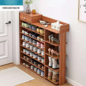 Simple Multi-Tier Scandinavian Wooden Convertible <b>Shoe</b> <b>Rack</b> Home Furniture Entryway Large Capacity Wall Mount - Product Image 3