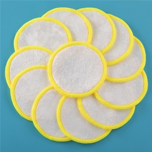 Ruizhifa Waschbare Bambus-Mikrofaser Umweltfreundliche <span class=keywords><strong>3</strong></span>-lagige Wiederverwendbare 8cm Einfarbige Reinigungs-Make-up-Entferner-Pads - Product Image 4