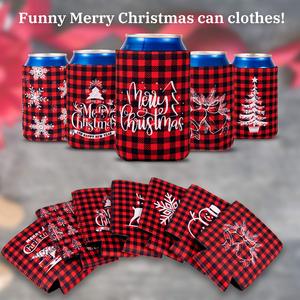 Enfriadores de latas de cerveza de Navidad, fundas de latas personalizadas para bebidas, botella de Navidad, pan de jengibre, árbol de Navidad, copo de nieve - Product Image 3