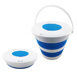 BunnyHi P004 Foldable Bucket Container Buckets Collapsible Plastic Fishing Bucket with Lid Cover with Handle 5L for Gel Gun
