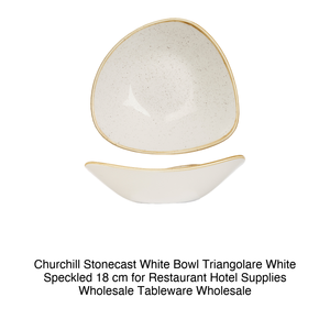 Stonecast White Triangular Bowl 18 cm White Speckled Churchill Swhstrb71 - Product Image 2