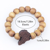Bracelet de carte africaine en bois sculpté en croix de vente chaude d'Europe des États-Unis chaîne élastique symbole religieux chrétien pour hommes
