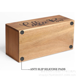 Étagère de rangement pour café en bois d'acacia, rectangulaire, faite à la main, support multifonctionnel pour comptoir de cuisine - Product Image 4