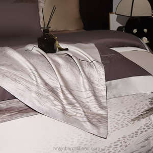 四季高级奢华实心图案紫罗兰中式大尺寸床上用品套装 - Product Image 4