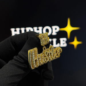 จี้ห้อยคอพรีเมียม Husttler Bling พร้อมตัวล็อค PK ประดับเพชร VVS Moissanite และเงินแท้ 925 เครื่องประดับฮิปฮอป - Product Image 2