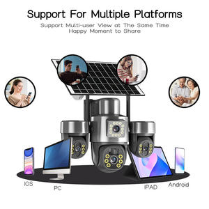 <b>Real</b> Triple Lens Triple PTZ Solar WiFi <b>Camera</b> Full Color Night Outdoor Security <b>Camera</b> V380 Pro Farm Yard Garden Monitoring - Product Image 2