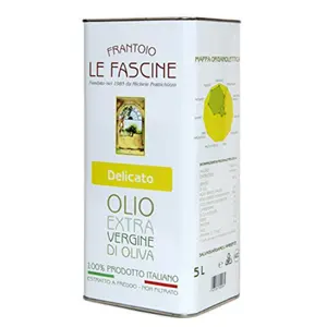 Vente chaude 100% Pureté Qualité Italienne Extrait À Froid Goût Doux Huile D'olive Extra Vierge 5L Étain