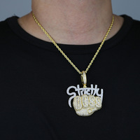 Collier pour homme avec pendentif lettre de style nouveau, entièrement pavé de diamants, chaîne en bambou, en cuivre, pour le commerce extérieur AliExpress