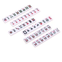 Tuiles de Mahjong en Acrylique Transparent Multicolores Sculptées à la Main pour le Voyage, le Divertissement et les Jeux Décontractés – Vente en Gros