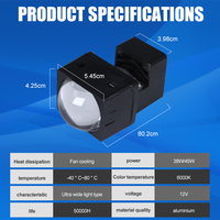 1.5 pouces carré Bi LED projecteur lentille double tasses 90W 6000K blanc Laser antibrouillard Module lumière pour voiture 100% cuivre matrice A3 A4 Fit