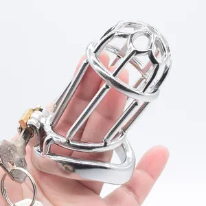 FRRK stainless steel penis cage big cock sex toys SM BDSM bondage lock male chastity cock cage large cock cage for men