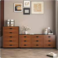 Commode en bois massif de style médiéval, armoire de rangement rétro multifonctionnelle à tiroirs de grande capacité pour le salon