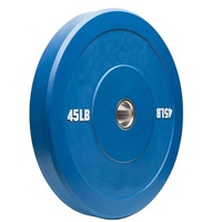Plaque de musculation personnalisée avec logo, 5-25 kg, poids libre, colorée, en caoutchouc, avec anneau en acier inoxydable, 45 cm